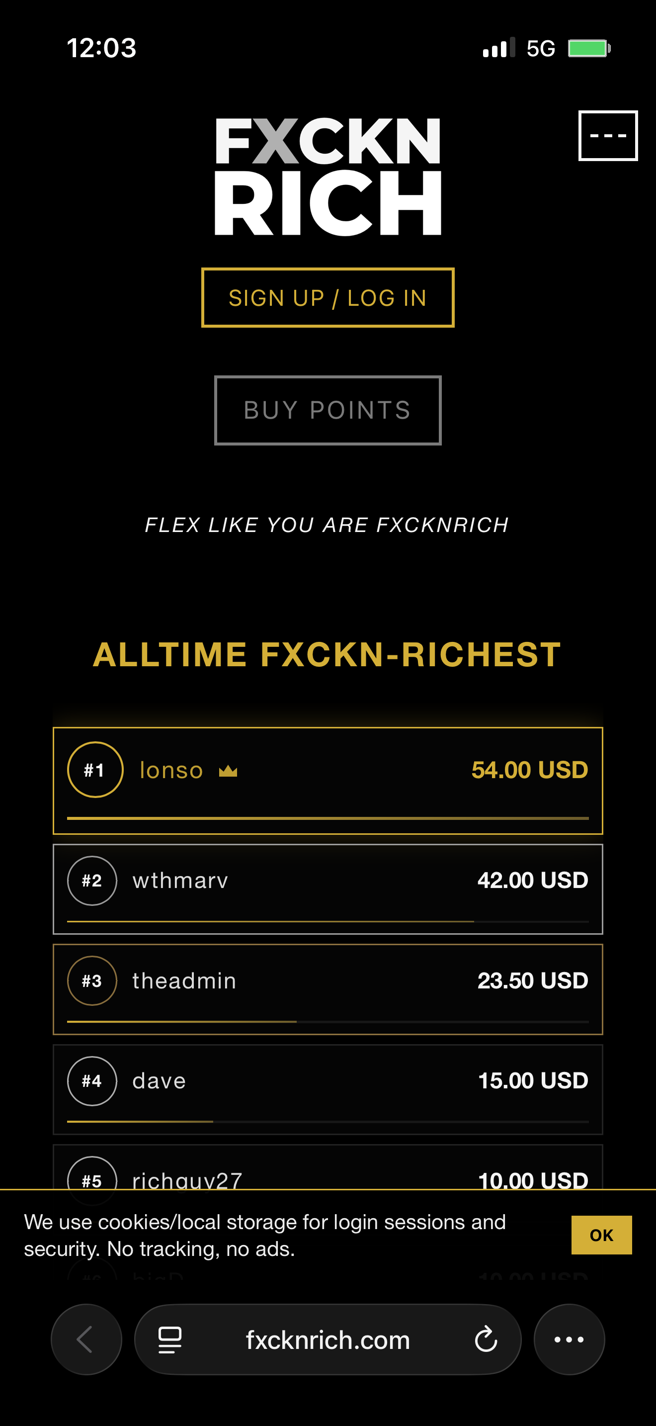 FXCKNRICH Screen 1